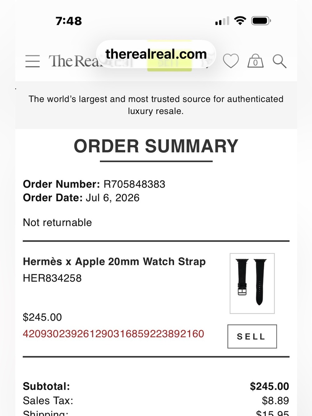 Apple Watch Hermès Black Leather Band - Picture 7 of 7